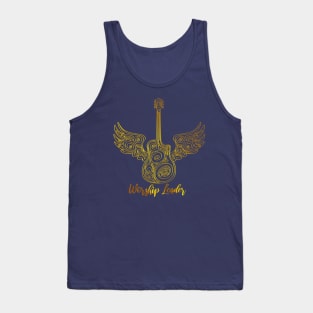 Worship leader - Golden Guitar with Wings Tank Top